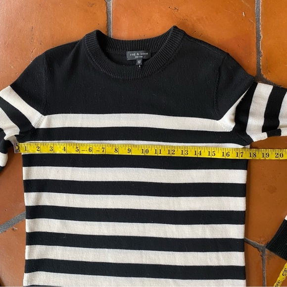 RAG & BONE Size XS Black & White Striped LILIAN SWEATER DRESS 100% Wool Modern - Picture 9 of 9